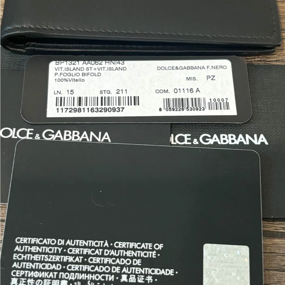 Dolce & Gabbana Black Leather Bifold NEW